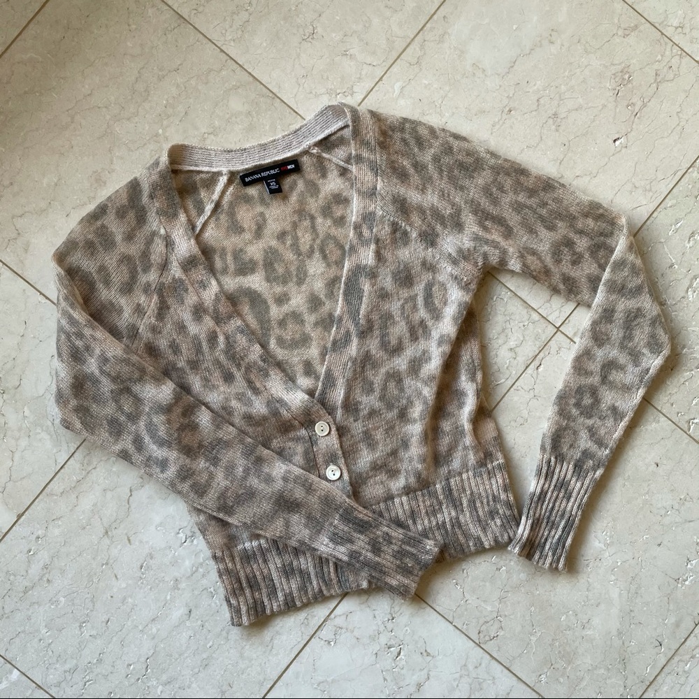 Banana Republic Leopard Wool Cardigan